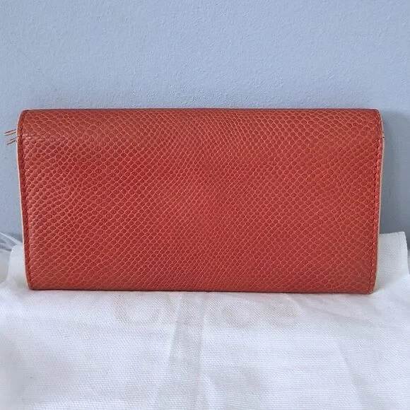 Chloe snake embossed leather flap long wallet w/dusty EUC - Picture 9 of 11